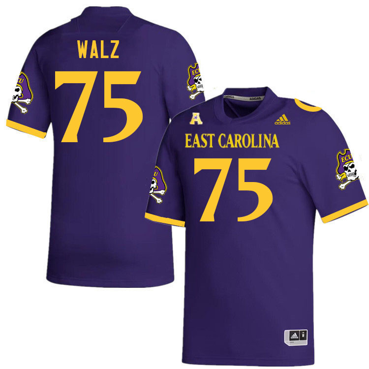 Men #75 Kenny Walz ECU Pirates College Football Jerseys Stitched-Purple